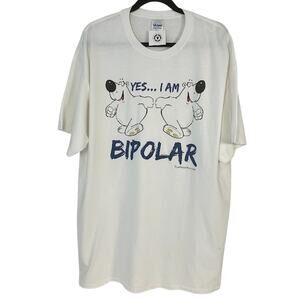“Yes I Am Bipolar” T Shirt Vintage Deadstock La Croix Tees Polar Bear T Shirt XL